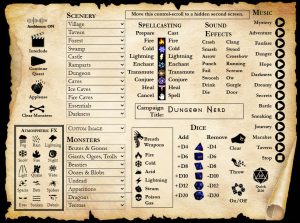 This scroll allows the game master to operate the media secretly from a separate screen.